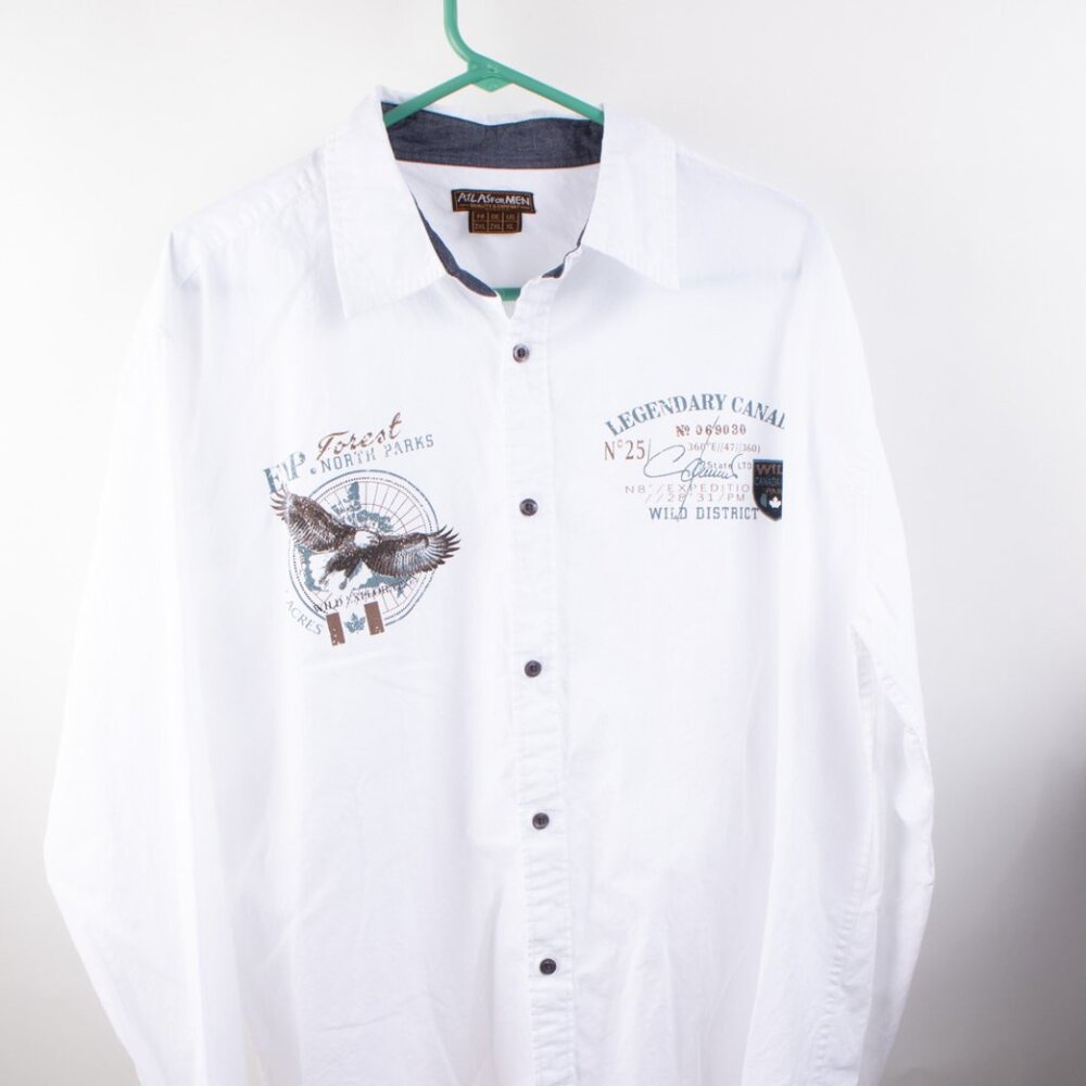 Atlas For Men Canada National Parks Wild District Men's XL White Long Sleeve